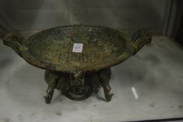 A Chinese bronze dish.