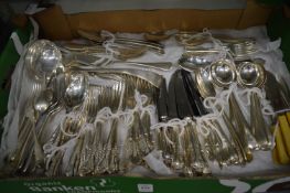 A quantity of plated flatware.