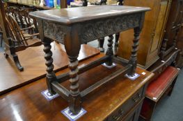 An oak joint stool.