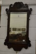 A George III design mahogany fretwork framed mirror.