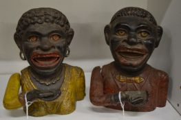 Two original novelty cast iron money banks.