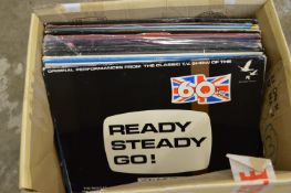 A box of Laser video records.