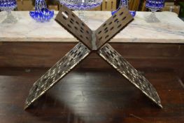 A mother of pearl inlaid hardwood Quran stand.