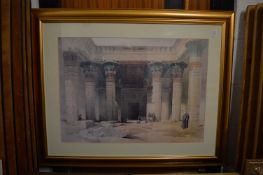 David Roberts, Grand Portico of the Temple of Philae-Nubia, colour print.