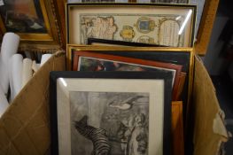 A box of various pictures.