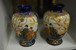 A pair of satsuma vases.