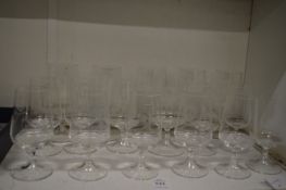 A quantity of sherry glasses.