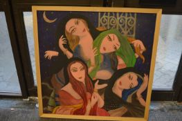 Female figure studies, oil on canvas, a pair.