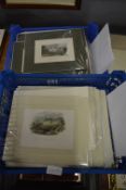 Large quantity of unframed topographical prints.