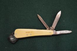 A combination penknife and magnifying glass.