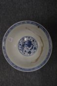 A Chinese blue and white bowl (faults).