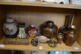 A group of modern Chinese cloisonne and other decorative items.