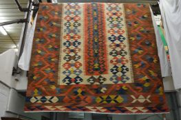 A good handmade Afghan flat weave kilim 266cm x 171cm.