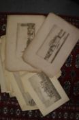A small quantity of 18th century and later topographical and other engravings, unframed.