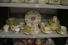 Large quantity of Hammersley tea and dinner ware, cream ground with floral decoration.
