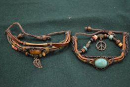 Various old bracelets.