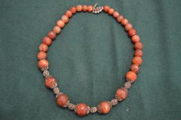 Decorative bead necklace.