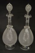 A good pair of etched glass decanters.