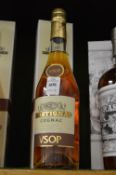 A boxed 500ml bottle of Rastignac VSOP cognac.