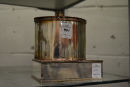 A Sheffield plate tea caddy and cigarette box.
