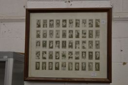 Boxing interest, a collection of cigarette cards, framed and glazed.