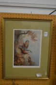 Archibald Thorburn, birds on a tree, colour print, pencil signed.