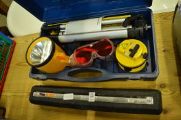 A torque wrench and other items.