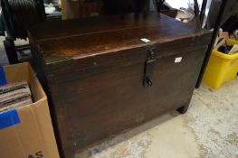 An old brass bound trunk.