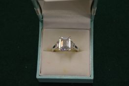 A silver and paste ring.