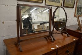 Two mahogany dressing table mirrors.