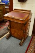 Victorian walnut Davenport.