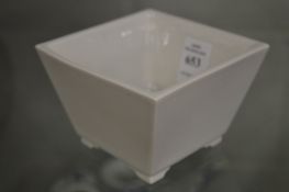 An unusual Chinese blanc de chine square shaped brush washer.