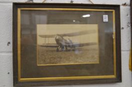 Three early photographs, two depicting aeroplanes.