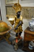 A good pair of gilded standing Blackamoor figures.