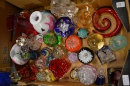 A quantity of glassware to include paperweights etc.