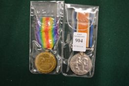 Two WWI medals.