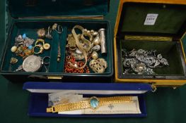 A quantity of bijouterie, marcasite jewellery and a decorative watch.