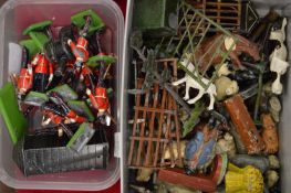 Die-cast farmyard animals and military figures etc.