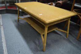 A modern lloyd loom coffee table.