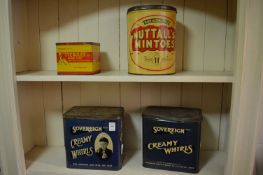 Early advertising tins.