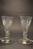 A pair of George III small ale glasses.