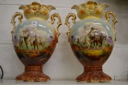 A pair of decorative vases.