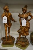 A pair of French spelter figures.