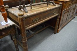 An unusual oak 'Turners' side table.