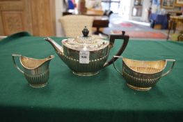 A bachelor's silver three piece tea service.