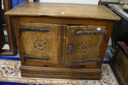 An old pine two door cabinet.