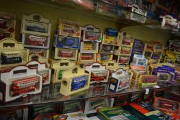 A large quantity of Lledo and other boxed model buses etc.