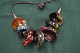 Amber bead necklace etc.