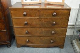 A 19th century mahogany straight front chest of drawers (reduced in height).