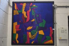 After Picasso, abstract figure subject, print on silk.